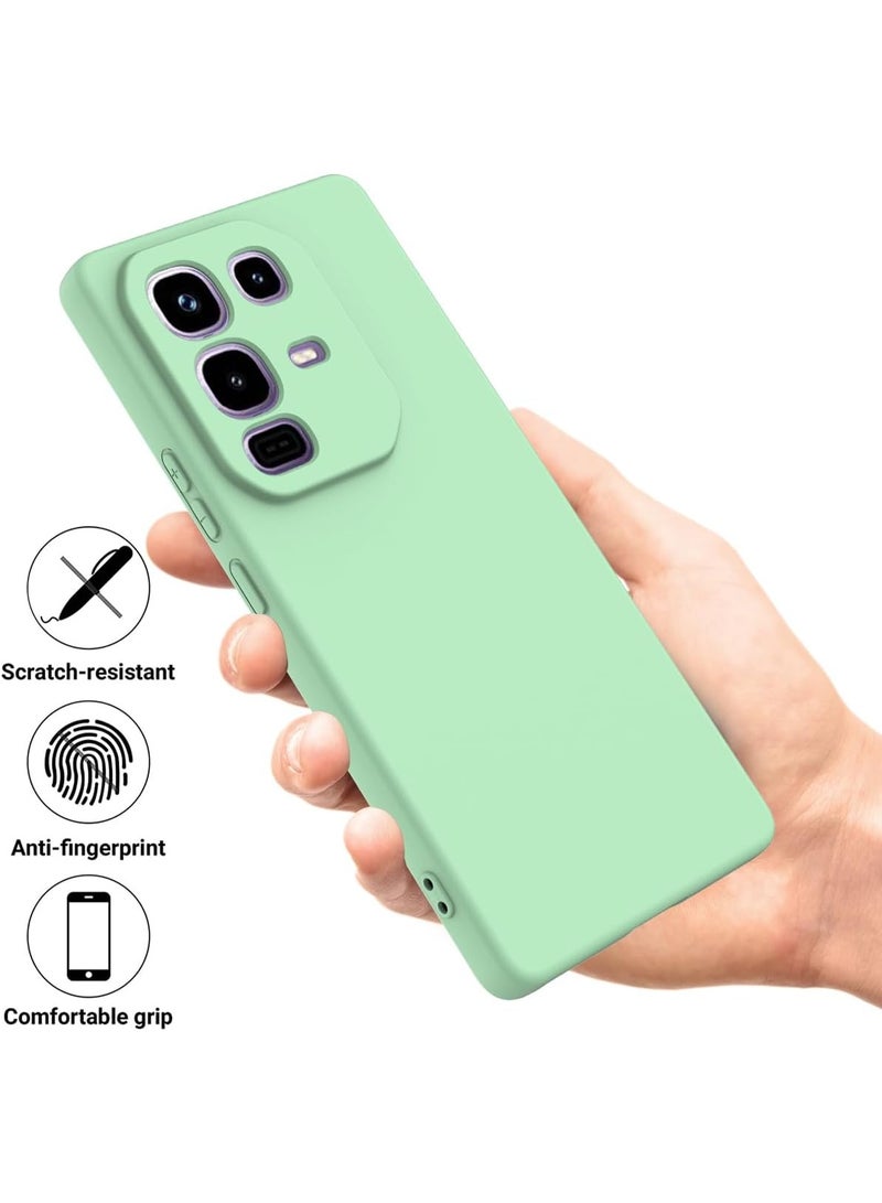 VKL Case Compatible with Infinix Note 50s 5G, Liquid Silicone Case with Microfiber Lining, Soft Rubber Gel TPU Anti-Fingerprint Shockproof Cover with Lanyard Strap (Green) - Image 3