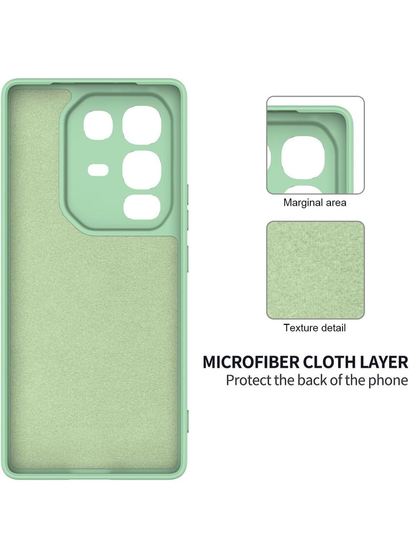 VKL Case Compatible with Infinix Note 50s 5G, Liquid Silicone Case with Microfiber Lining, Soft Rubber Gel TPU Anti-Fingerprint Shockproof Cover with Lanyard Strap (Green) - Image 4