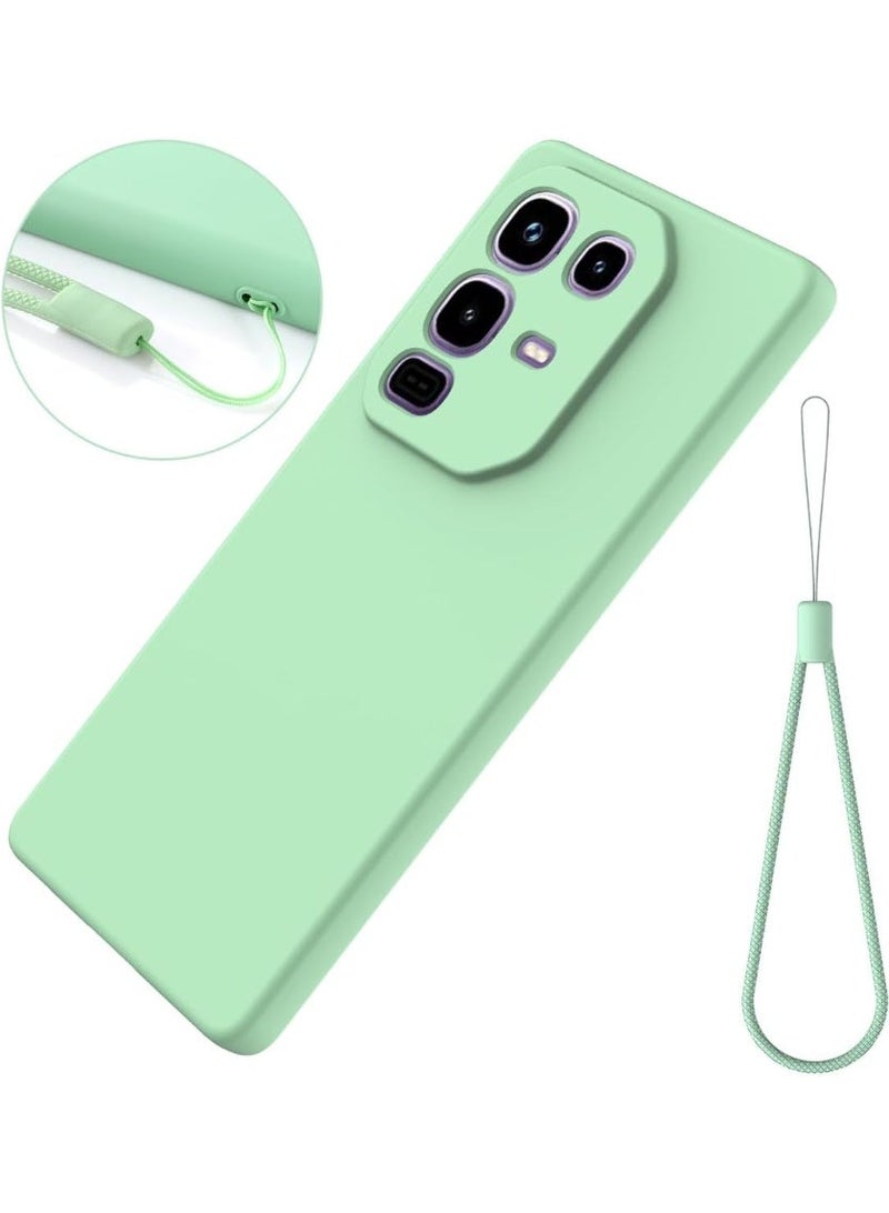VKL Case Compatible with Infinix Note 50s 5G, Liquid Silicone Case with Microfiber Lining, Soft Rubber Gel TPU Anti-Fingerprint Shockproof Cover with Lanyard Strap (Green) - Image 2