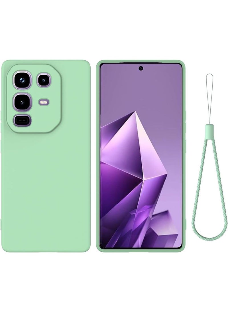 VKL Case Compatible with Infinix Note 50s 5G, Liquid Silicone Case with Microfiber Lining, Soft Rubber Gel TPU Anti-Fingerprint Shockproof Cover with Lanyard Strap (Green) - Image 1