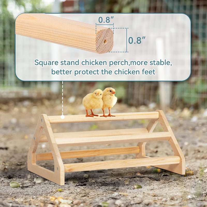 PETSFIT Chick Perch Prevent Rotation Design, Strong Wooden Roosting Bar, Easy to Assemble and Clean, Fun Toys for Chick - Image 2