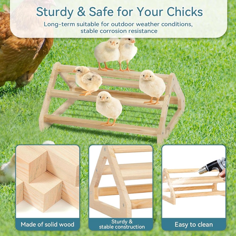 PETSFIT Chick Perch Prevent Rotation Design, Strong Wooden Roosting Bar, Easy to Assemble and Clean, Fun Toys for Chick - Image 4