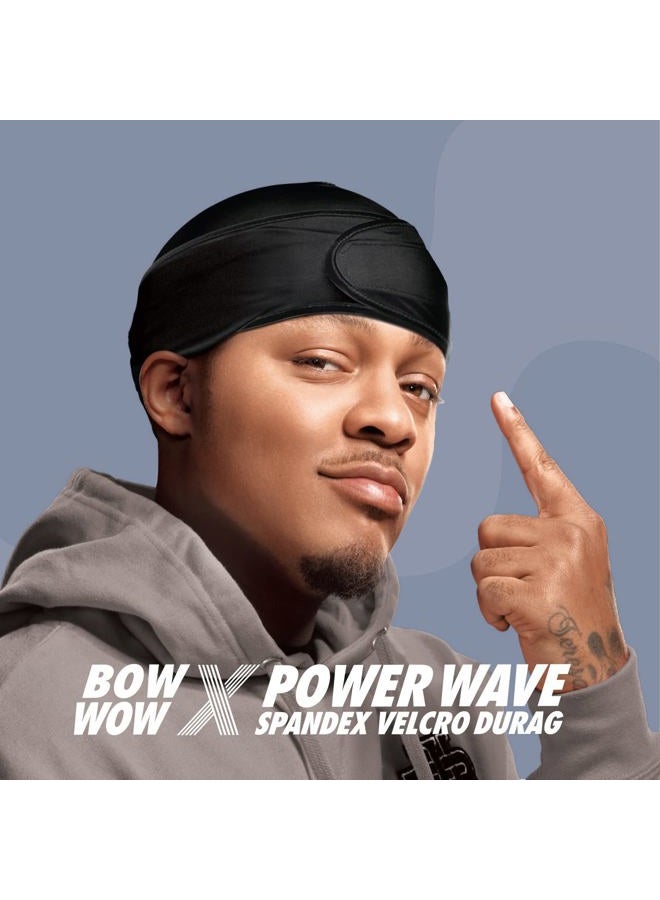 Red by Kiss Premium Bow Wow X Power Wave Durag, 360 Wave Compression Cap for Men & Women, Adjustable Hook-and-Loop Strap, Stylish & Durable, Ideal for Locs, Braids, Finger Waves (Spandex - Black) - Image 2