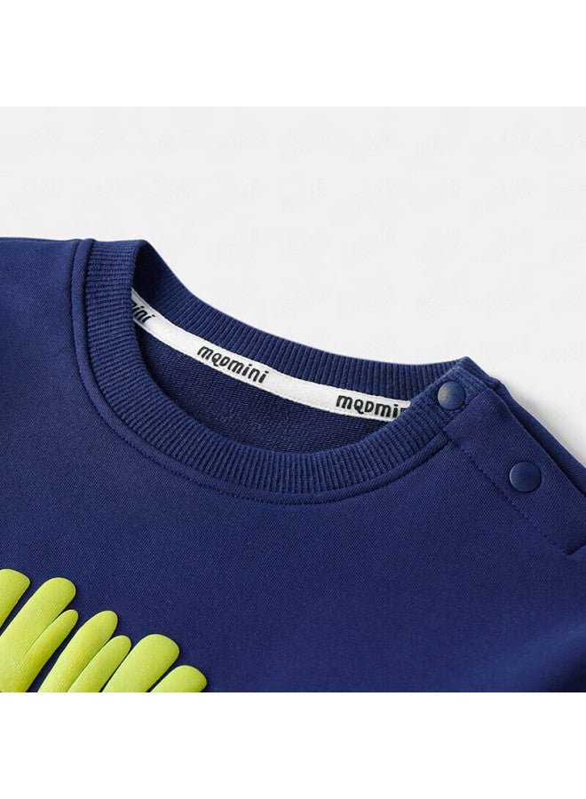 Mqdmini Boys' Sweatshirt, Children's Round Neck Top, Stylish And Trendy Clothing For Young Kids, French Toast Bluebell - Image 3