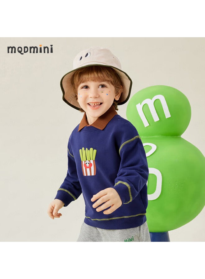 Mqdmini Boys' Sweatshirt, Children's Round Neck Top, Stylish And Trendy Clothing For Young Kids, French Toast Bluebell - Image 2