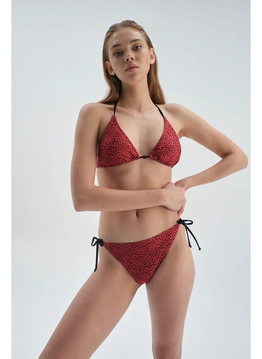 dagi Red Black Spaghetti Bikini Bottom