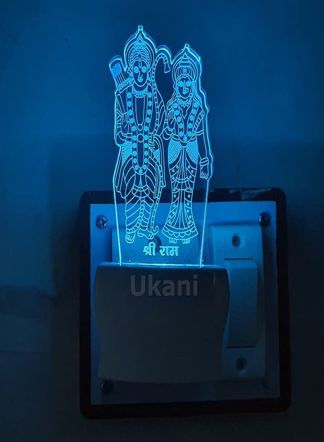 UKANI 3D Ilusion Shree Ram with MATA Janki Design Night Lamp with 7 Colour Chnaging Light for Birthday Gift(Size 3 Inch) - Image 5