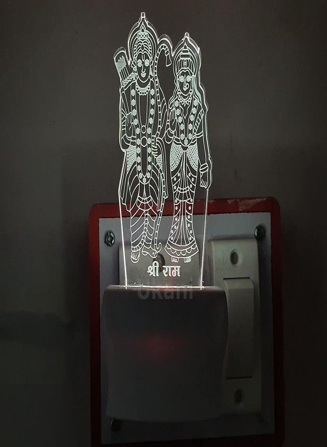 UKANI 3D Ilusion Shree Ram with MATA Janki Design Night Lamp with 7 Colour Chnaging Light for Birthday Gift(Size 3 Inch) - Image 2
