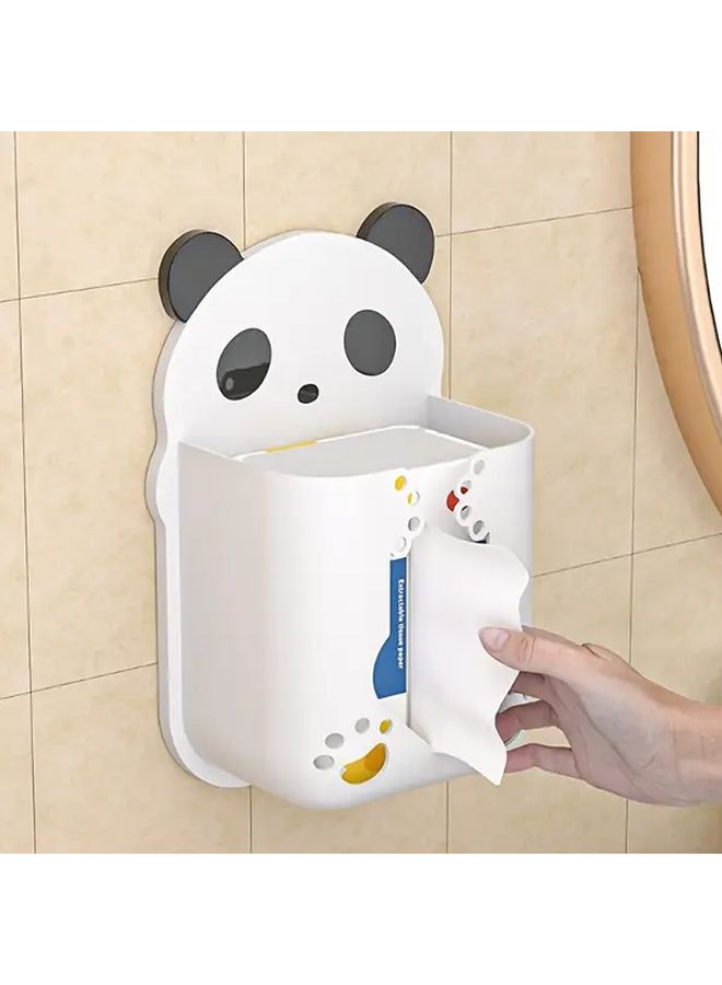 حامل علبة المناديل الجدارية “White Panda” سعة كبيرة لديكور الحمام - Image 5