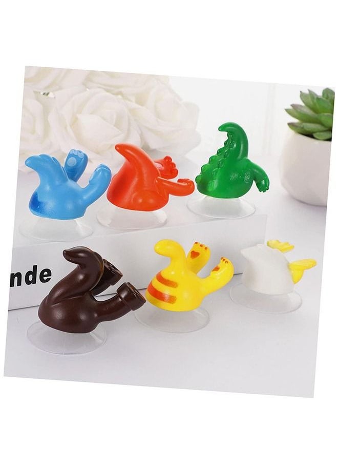 Generic 6Pcs Cartoon Animal Tail Sucker Hook Creative Suction Cup Hook Coat Hook Bathroom Hooks Robe Home Hooks Kitchen Hooks Shower Hooks Towel Hook Red Yellow Green Blue White Coffee  - Image 3