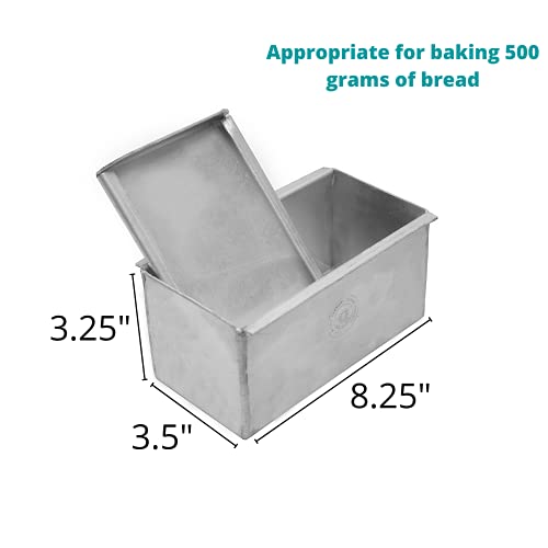 Esslly Premium Aluminium Bread Mould with Lid Cover | Heavy Duty, Non-Anodised, Handcrafted Excellence | Ideal for Perfect Baking | Size 8.25x3.5x3.25 inches - Image 3