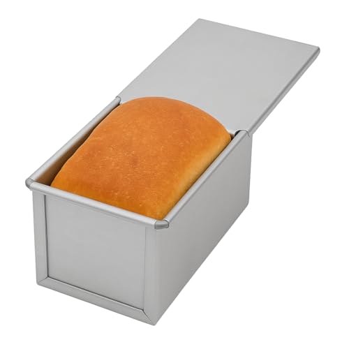 Esslly Premium Aluminium Bread Mould with Lid Cover | Heavy Duty, Non-Anodised, Handcrafted Excellence | Ideal for Perfect Baking | Size 8.25x3.5x3.25 inches - Image 1