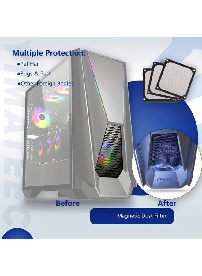 1 قطعة مروحة تبريد للكمبيوتر الشخصي من الألومنيوم الفضي مع فلتر مضاد للغبار لأجهزة كمبيوتر اللابتول للألعاب - Image 5