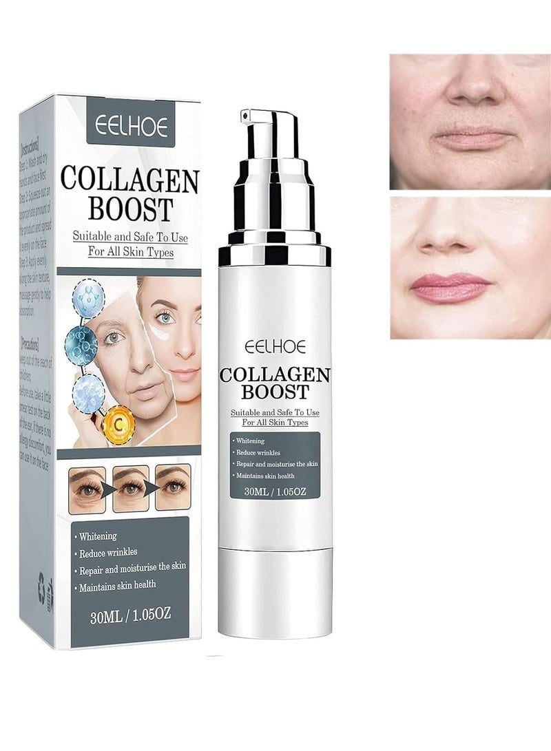 EELHOE Collagen Boost- Anti-Aging Serum Anti-Aging Serum, Collagen Anti-Wrinkle Cream Women, Collagen Booster For Face With Hyaluronic Acid 30ml - Image 1