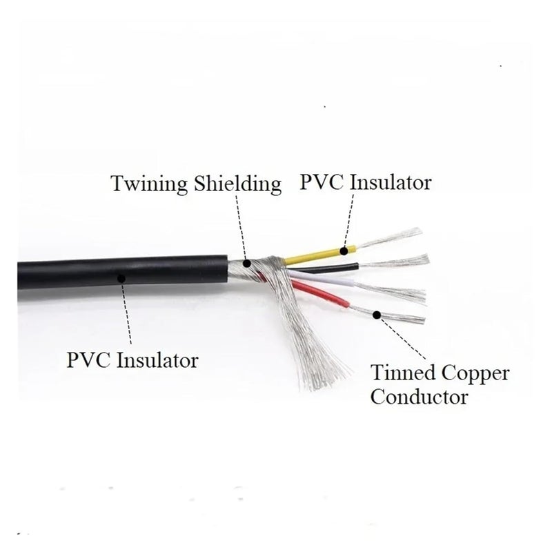 UL2547 Shielded Wire 30 28 26 24 22 20 18 16AWG Signal Cable PVC Copper Control Headphone Audio Wires Joyful(28AWG Grey,10 Meters-4 cores) - Image 4