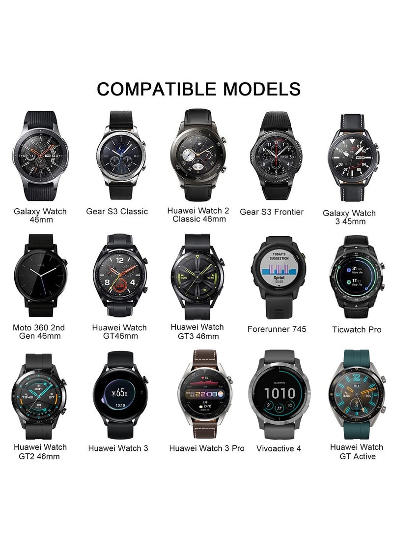 SYOSI Metal Strap For Huawei Watch GT3 46mm, 22mm Metal Replacement Strap, Dual Magnetic Adjustable Strap for Huawei Watch GT3 46mm/GT2 46mm/GT Classic/Galaxy Watch 46mm/Galaxy Watch 3 45mm - Image 5