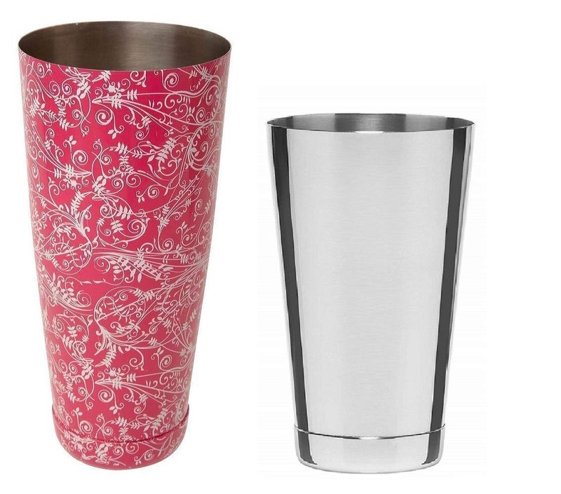 NJ Boston Shaker Set, Cocktail Shaker, Decal Printed Designer Bar Shaker, Boston Shaker Glass, Capacity: 540 ml and 840 ml - Image 1