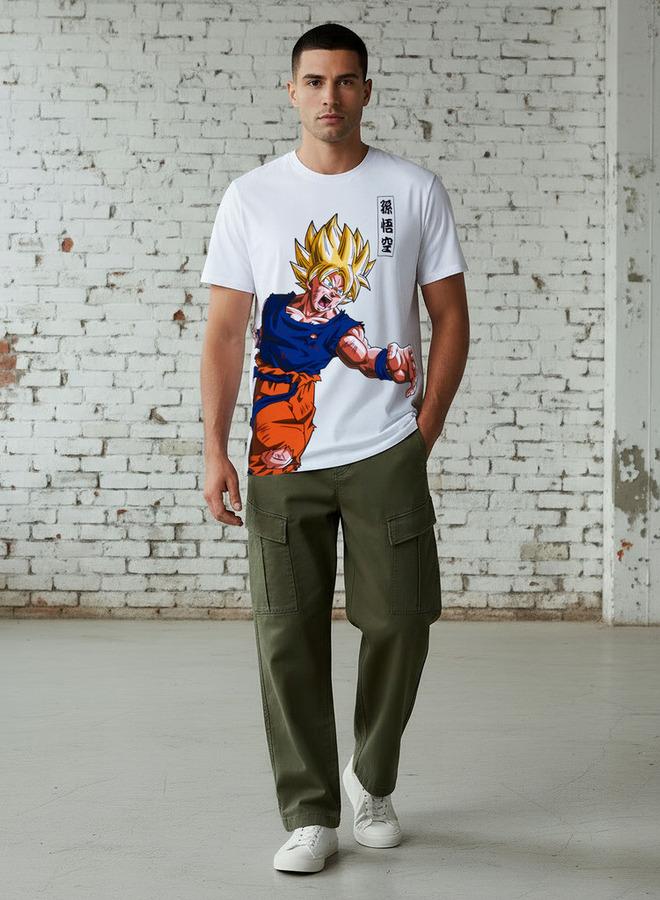 SP Characters Men Regular Fit Crew Neck Short Sleeves Goku Dragon Ball Print T-shirt - Image 2
