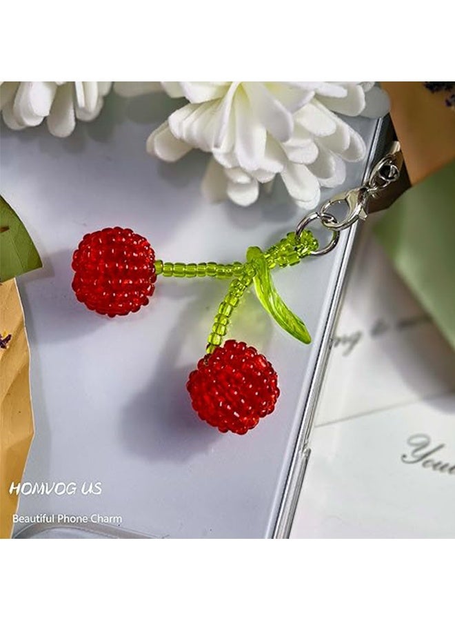 Cute Beaded Phone Charms Phone Charm Cute Cell Strap Charms Bead for String Accessories Beaded Wrist Lanyard Mobile Wristlet Chain Aesthetic Kawaii Bag Keychain Camera Pendants Decor  - Image 3