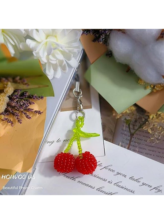 Cute Beaded Phone Charms Phone Charm Cute Cell Strap Charms Bead for String Accessories Beaded Wrist Lanyard Mobile Wristlet Chain Aesthetic Kawaii Bag Keychain Camera Pendants Decor  - Image 4