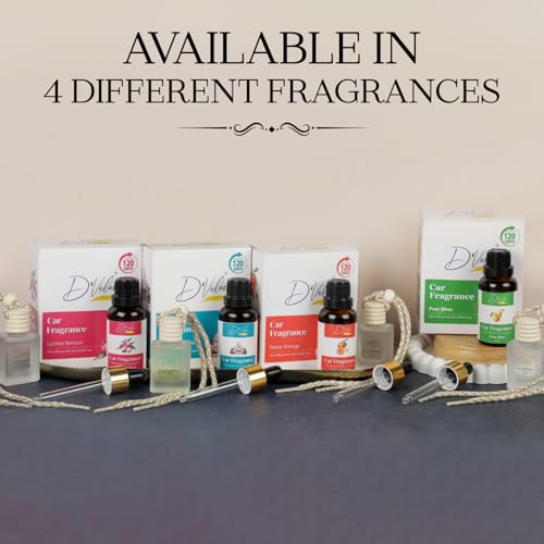 D'Velas 40 Ml Car Fragrance Diffuser Set Long-Lasting Upto 120 Days | Zesty Orange | No Paraben | 10 Ml Wooden Lid Bottle with 30 Ml Refill | Perfume Diffuser | Odor Eliminator for Car Interior - Image 5