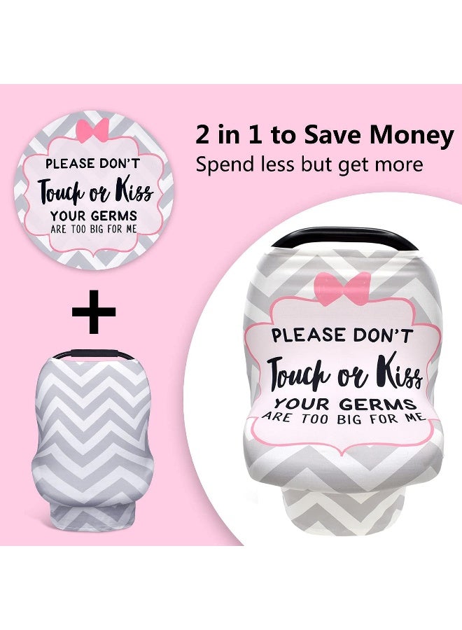 Metplus غطاء مقعد السيارة للأطفال من ميتبلس بدون لمس، أغطية رضاعة للأمهات، وشاح للرضاعة، غطاء متعدد الاستخدامات لمقعد السيارة للأطفال الرضع لحامل الأطفال/عربة الأطفال/عربة التسوق، هدايا لمناسبة استقبال المولود للذكور والإناث - Image 2