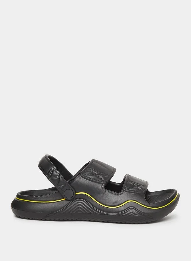 Styli Men Black Comfort Sandals