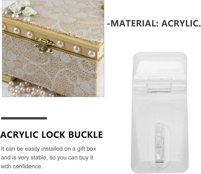 Clear Acrylic Hinge Hasp 40 Sets Mini Cabinet Hardware Plastic Bag Buckle Lock Latch - Image 5