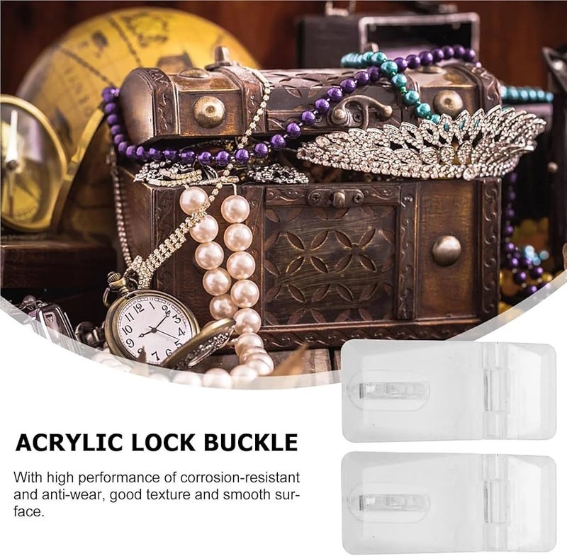 Clear Acrylic Hinge Hasp 40 Sets Mini Cabinet Hardware Plastic Bag Buckle Lock Latch - Image 4