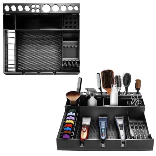 Botyboty Barber Station Organizer Barber Clipper Tray Organizer Storage Salon Grooming Station Hairstylist Organizer Clipper Guard Organizer Holder Detachable Barber Tools Organizer Barber Accessories - Image 1