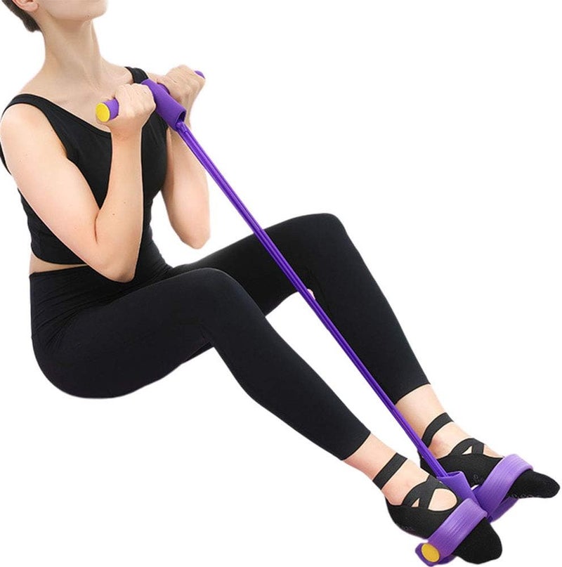 BULINGNA Elastic Sit-Up Pull Rope - Fitness Slimming Resistance Bands with Foot Pedal - Image 1