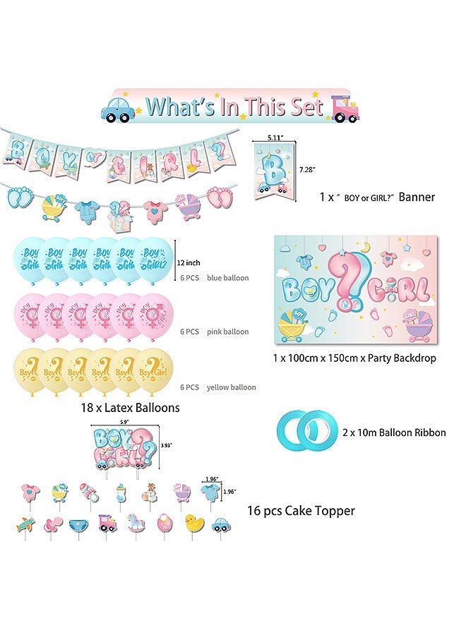 SOUTH MOON Gender Reveal Party Decorations Kit, Boy or Girl Gender Reveal Party Supplies, Party Ideas Tablecloth Backdrop Pink and Blue Balloons Decorations - Image 2