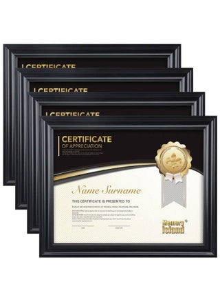 Memory Island Document frames 85x11Set of 4 Pack Certificate Frames for Wall Or Tabletop DisplayDiploma Frames For Degree Award with Real Glass FrontBlackDesigned - pzsku/Z006F5A2A2D0060B46105Z/45/1749491861/f75344ac-d808-4695-bdab-26da631d9686