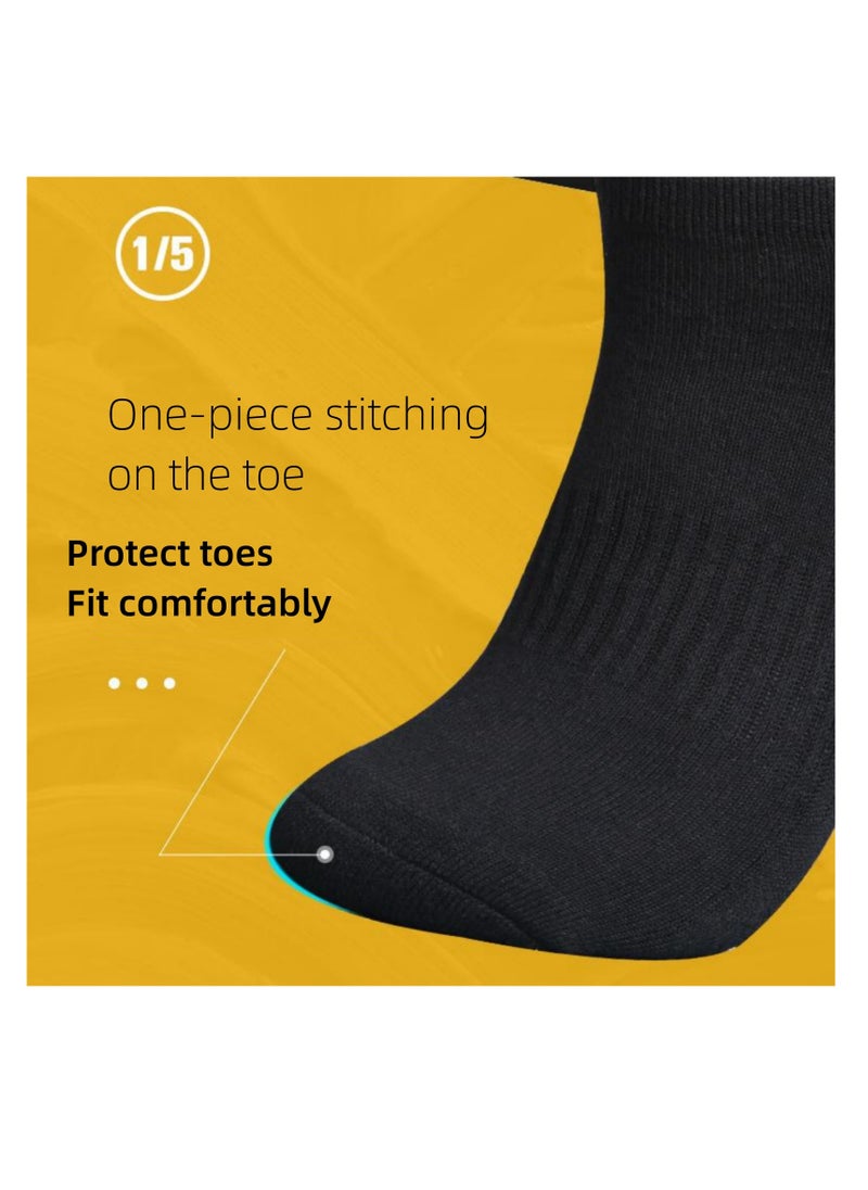 NOVOLAN NOVOLAN 2 Pairs Pilates Yoga Socks - Thickened Towel Bottom Non-Slip Floor Socks for Early Education, Trampoline, Ballet, Dance, Barefoot Workout - Skid Sticky for Men Women (Black)  - Image 3