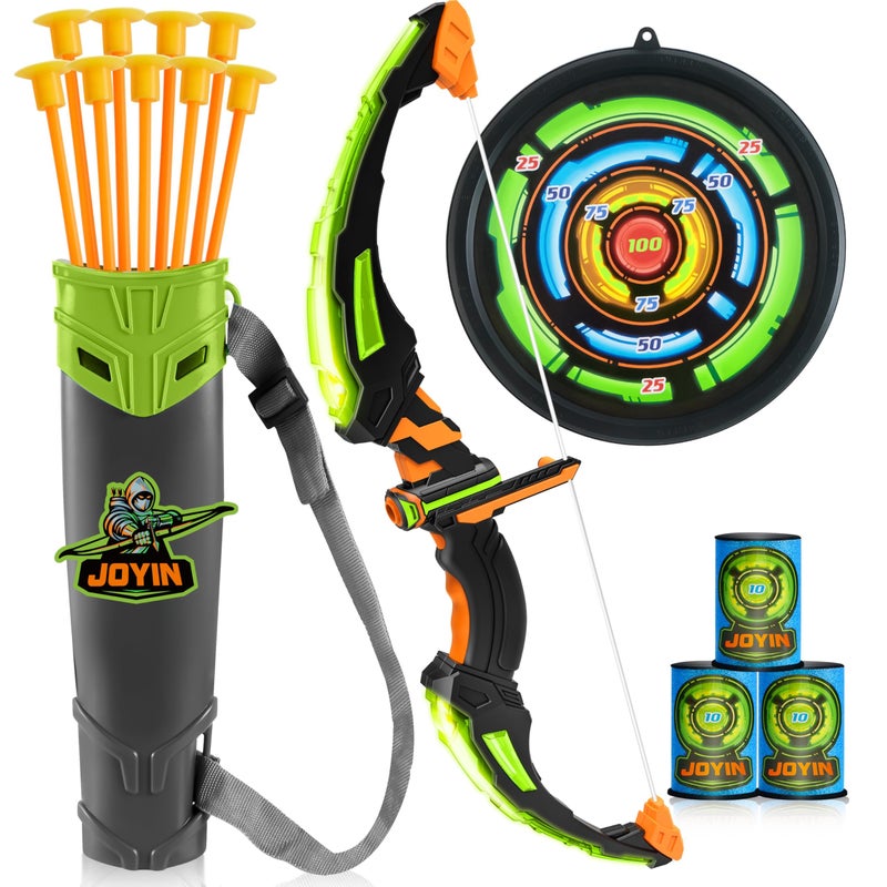 JOYIN Kids Bow and Arrow Set with LED Flash Lights Outdoor Archery Set Toy Gift for Boys and Girls Ages 612 with Suction Cup Arrows Target Arrow Case Great Birthday Gift for KidsChildren - Image 2