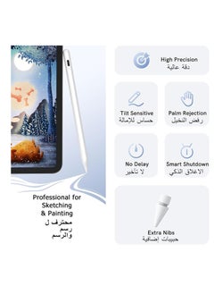 Generic Stylus Pen for iPad 9th 10th Generation with Palm Rejection Stylus Compatible Apple 【2018-2022 All Generations】iPad 6 &&& 7 8 9 10 Pro 11 12.9 inch Mini 5 6 Air 3 4 White  - Image 3