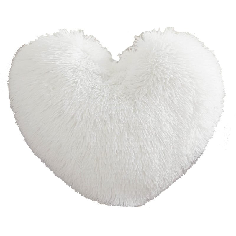 Morromorn Fluffy Heart Throw الوسائد أشعث وسادة زخرفية لأريكة أريكة أريكة بيد لطيفة ديكور ديكور الهدايا للنساء الفتيات - ديكورات لعيد الميلاد يوم الأم عيد الميلاد (أبيض) - Image 1