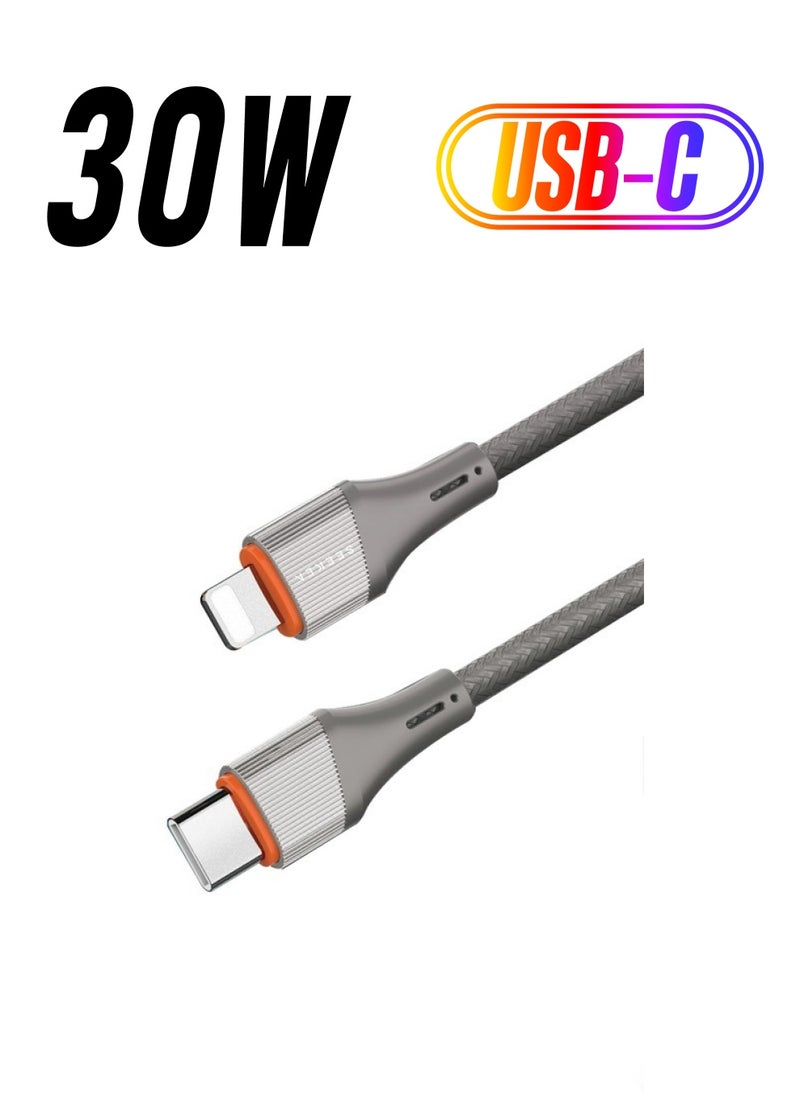 Seeken SEEKEN USB C to Lightning Cable(C to IOS) 1M - Grey | Iphone Cables | Fast Charging | Braided Cable | Premium Design | High-Quality.  - Image 1