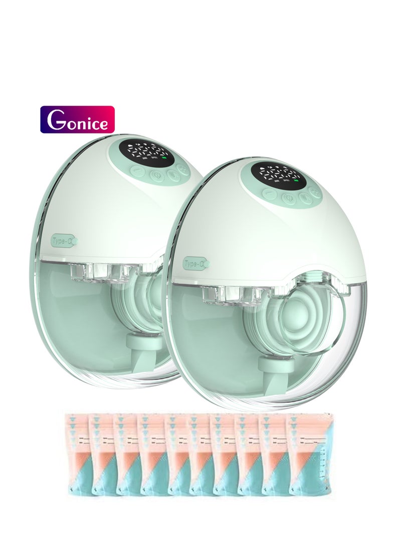 Gonice Wearable Breast Pump, Hands-Free Breast Pump with 4 Modes & 9 Levels, Double Electric Breast Pump with Display, Portable Breast Pump  - Image 1