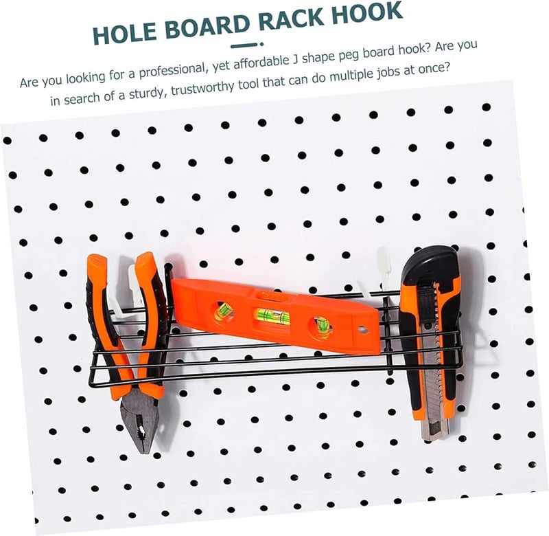 White Plastic J Shape Pegboard Hooks 20pcs Garage Kitchen Tool Hanging Organizer - Image 3