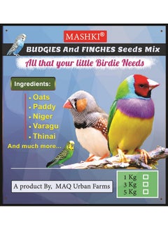 MASHKI Exclusive Seeds Mix For Budgies&Finches/16 Essential Ingredients/Multigrain Seed Oats Dry Adult, Senior, Young Bird Food (5 Kg), 1 Count  - Image 1