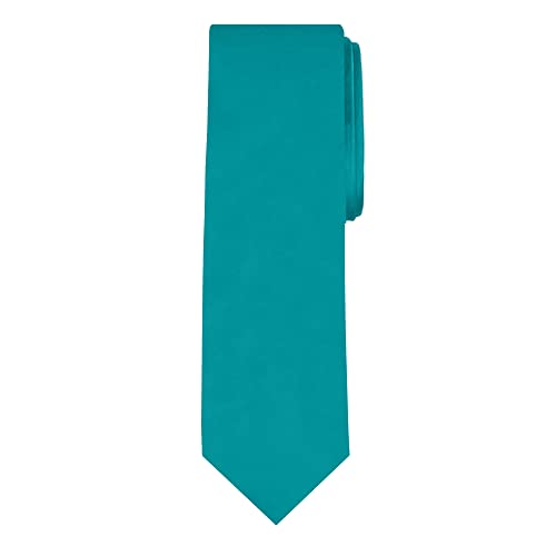 Jacob Alexander Solid Color Men's Regular Tie - Teal Green - Image 1