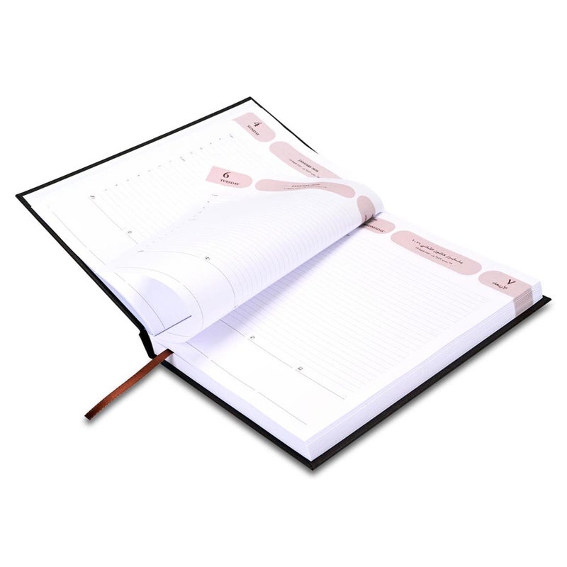 FIS 2026 Agenda Diary, 170x240mm Size, Hard Cover Vinyl, 1 Day a Page Format, Arabic/English, 60gsm White Paper, Chocolate Cover-FSDI75AEV26CH - Image 4