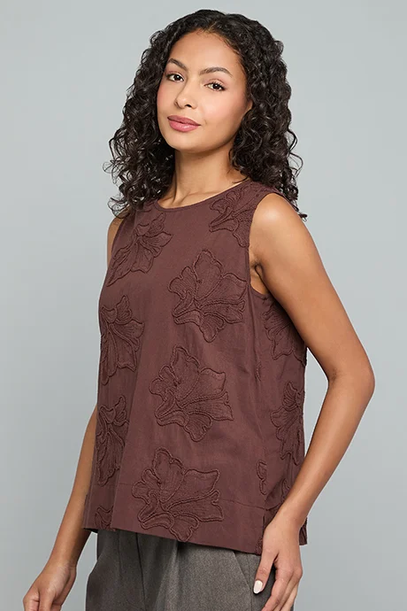 أر أند بي Dori Embroidered Sleeveless Top
