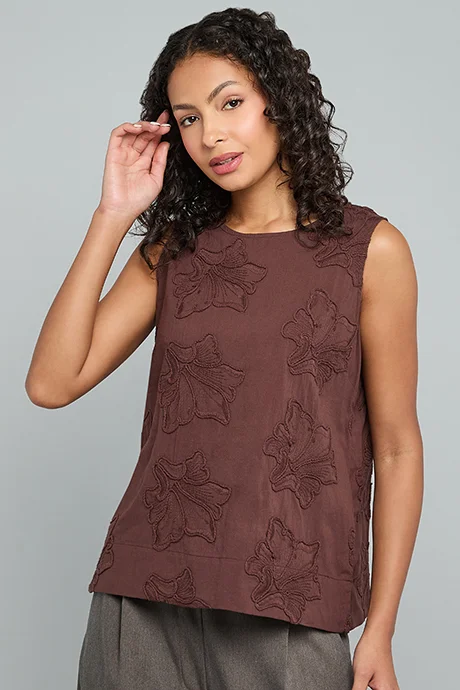 أر أند بي Dori Embroidered Sleeveless Top