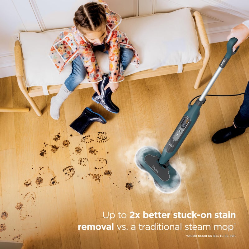Shark Steam & Scrub All-in-One Scrubbing and Sanitizing Hard Floor Steam Mop, 2 Steam Modes, 2 Dirt Grip Soft Scrub Pads Included, XL Removable Water Tank, Swivel Steering, Teal, S8002BRN - Image 5