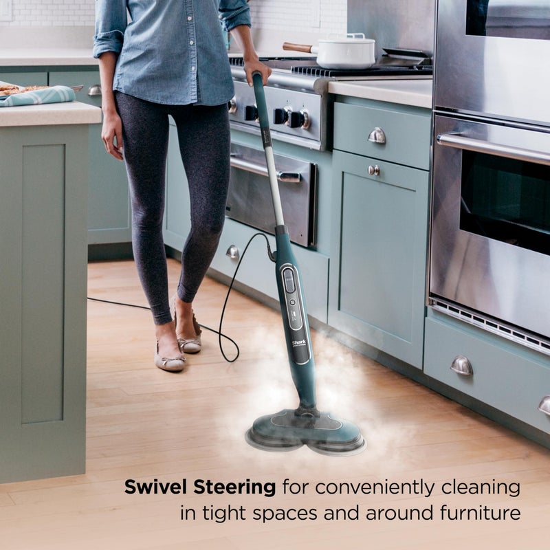 Shark Steam & Scrub All-in-One Scrubbing and Sanitizing Hard Floor Steam Mop, 2 Steam Modes, 2 Dirt Grip Soft Scrub Pads Included, XL Removable Water Tank, Swivel Steering, Teal, S8002BRN - Image 4