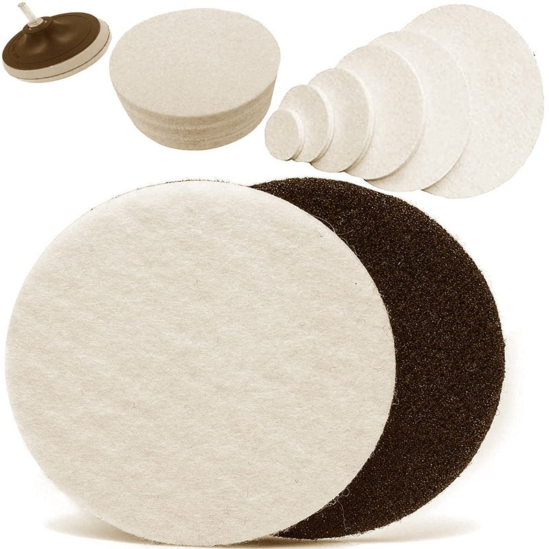 DIY Crafts DIY Crafts 5x, 4"inch Density Felt Pad Only, Density Felt Pad Only For Your Kit Polishing Drill Buffing Felt Pads Waxing Sealing Glaze Finishing Glass Scra (5x, 4"inch Density Felt Pad Only)  - Image 1