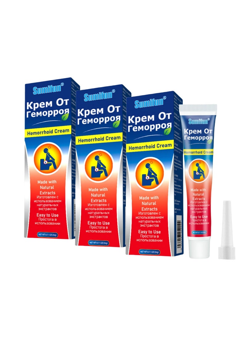 Sumifun 3-PACK Hemorrhoid Cream, Hemorrhoid & Fissure Ointment, Antibacterial Cream - Chinese Herbal Hemorrhoids Cream Hemorrhoid Symptom Ointment 20g*3 - Image 1