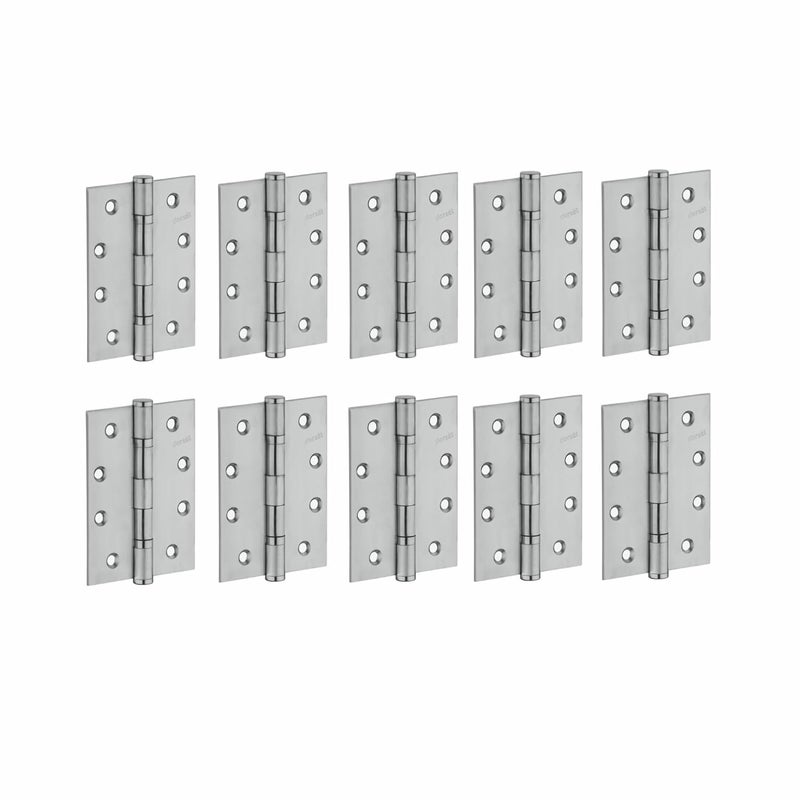 Dorset Dorset Door Hinges 4 Inches Steel SS 2 Ball Bearing Hinges with Screw HG1151SS 4 inch Door Butt Hinges Pack of 10  - Image 1